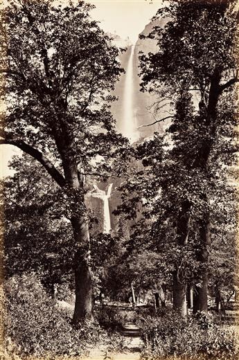 (TRAVEL--CARLETON WATKINS, WILLIAM HENRY JACKSON) An album titled America with more than 100 photographs, including 4 credited to Carle